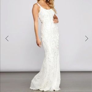 MELISSA SEQUIN MESH CROSS-BACK DRESS - WINDSOR